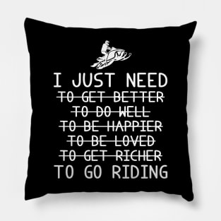 Racing to Riches: Snowmobile, Betterment, Happiness, Love, and Success! Pillow