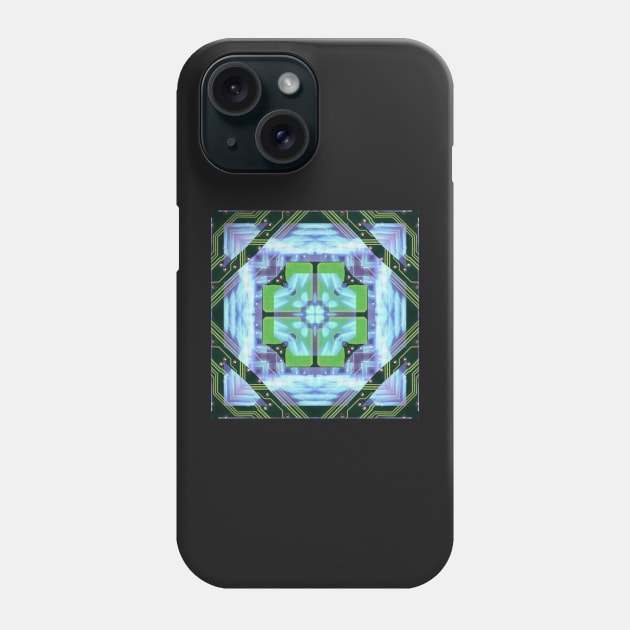 Circuitboard fire Kaleidoscope Pattern (Seamless) 21 Phone Case by Swabcraft