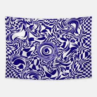 Optical illusion blue Tapestry