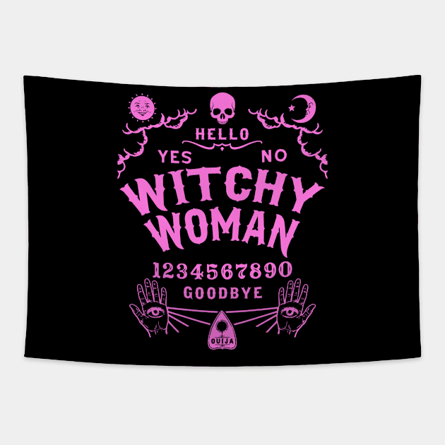 Witchy Woman Wiccan Ouija Board Tapestry by Tshirt Samurai