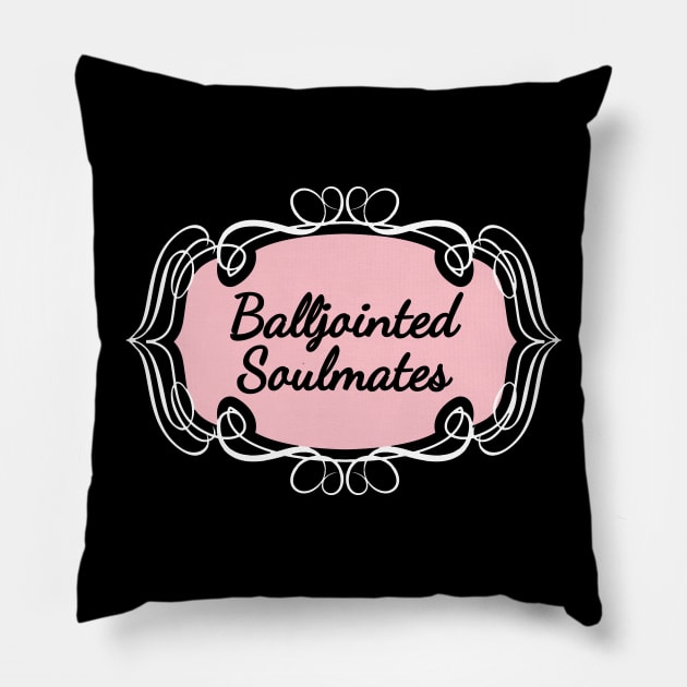 Balljointed Soulmates Design White rose Pillow by Qwerdenker Music Merch