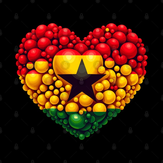 Ghana Flag Heart by Graceful Designs