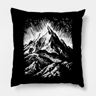 Everest art in linear style Pillow