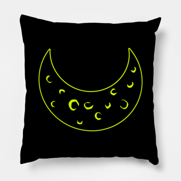 yellow moon pillow