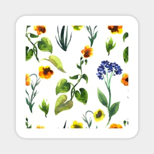 Seamless plants pattern. Floral decorative illustration Magnet