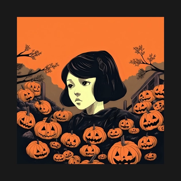 Halloween Girl with Pumpkin by KOTYA