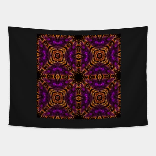 Ornamental Pattern With Purple Color Peacock Pattern Feathers 6 Tapestry by BubbleMench