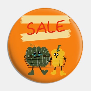 Funny Fun Pun art; For sale, pumpkin and paprika Pin