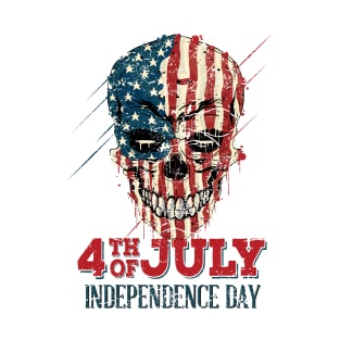 4th of July Independenca Day Skull T-Shirt