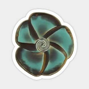 Vintage plumeria bloom twirl, green Magnet