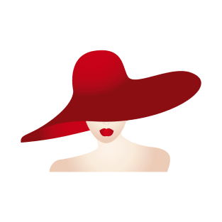 Portrait of the lady with the red hat T-Shirt