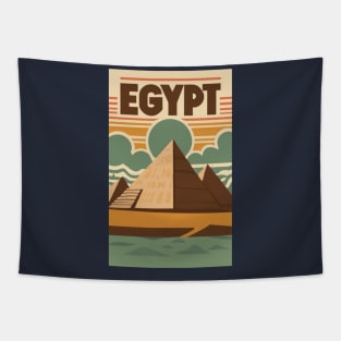 A Vintage Travel Poster of Giza Pyramids - Egypt Tapestry