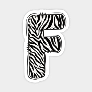 Zebra Letter F Magnet