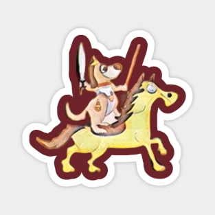 Dog Riding a Horse Magnet