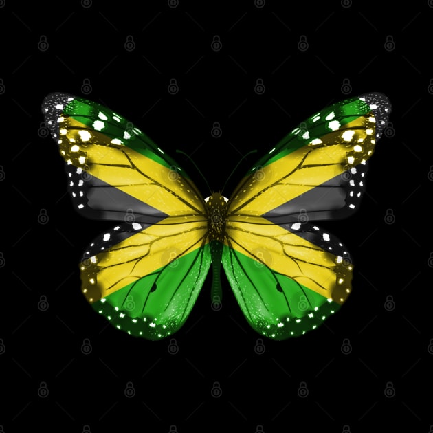 Jamaican Flag  Butterfly - Gift for Jamaican From Jamaica by Country Flags