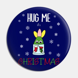 Hug Me It's Christmas - Hybrid Cactus In Christmas Themed Pot Pin