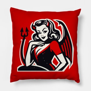 Retro Devil Girl Pillow