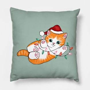 Cute Christmas Kitten Pillow