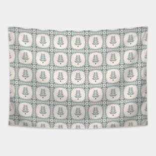 Scandinavian flower plaid pattern Tapestry