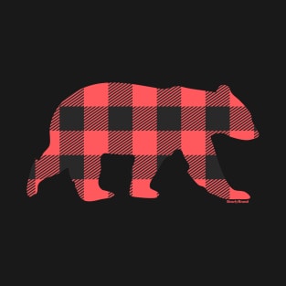 Red Gay Bear Buffalo Plaid Check Bear | BearlyBrand T-Shirt