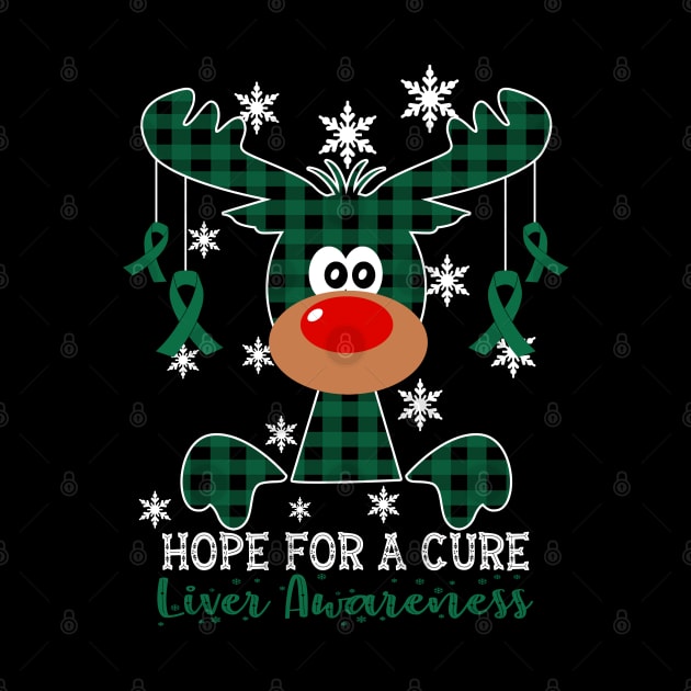 Reindeer Hope For A Cure Liver Awareness Christmas by HomerNewbergereq