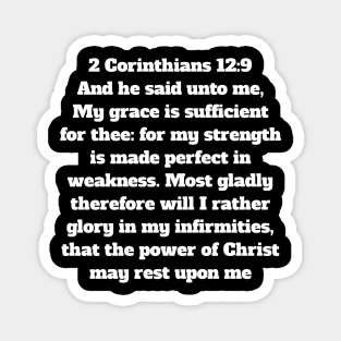 2 Corinthians 12:9 King James Version Bible Verse Typography Magnet