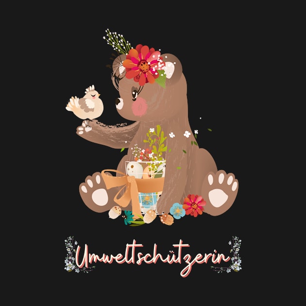 Teddy Bär Umwelt Schutz Prinzessin Blumen Süß by Maggini Art