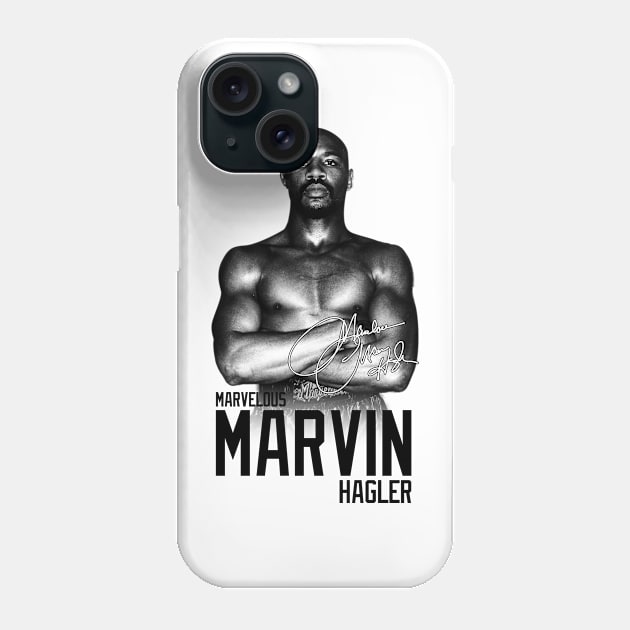 Marvelous Marvin Hagler Boxing Legend Signature Vintage Retro 80s 90s Bootleg Rap Style Phone Case by CarDE