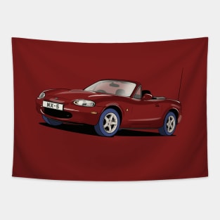 Mazda MX-5 Mk. 2 in dark red Tapestry