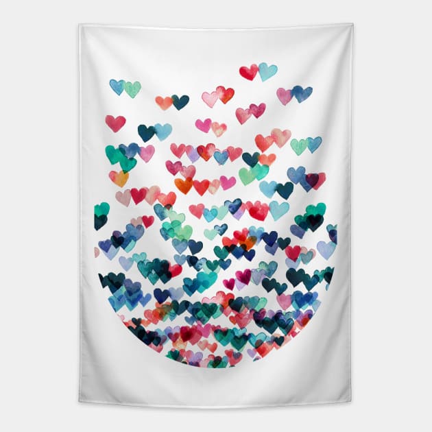 Heart Connections - Watercolor Painting Tapestry by micklyn