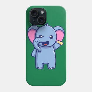 Cute Elephant Holding Nut Cartoon Phone Case