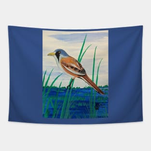 Bearded reedling in the wetlands Tapestry