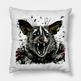 Angry Possum Howling Pillow