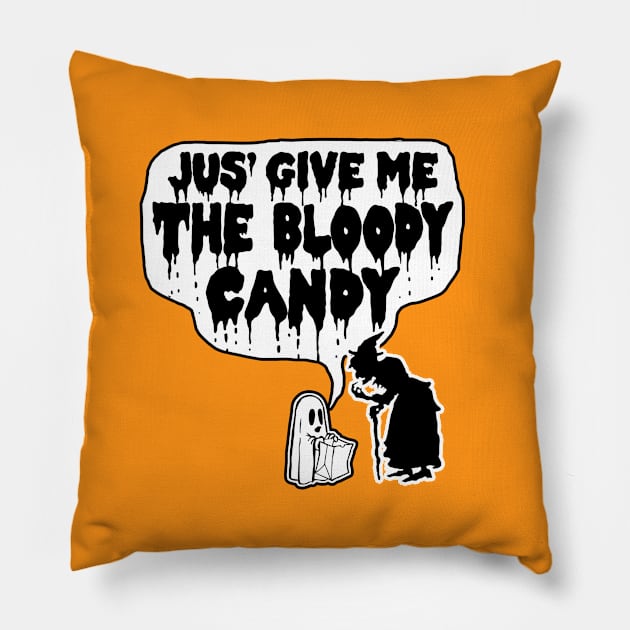 Bloody Halloween Candy Pillow by Mudge