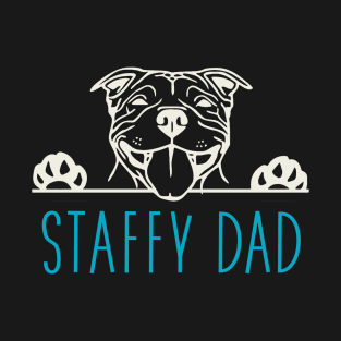 Staffy Dad with Staffordshire Bull Terrier Dog T-Shirt