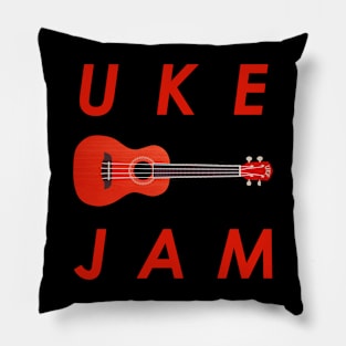 Uke Jam - Red Ukulele Pillow