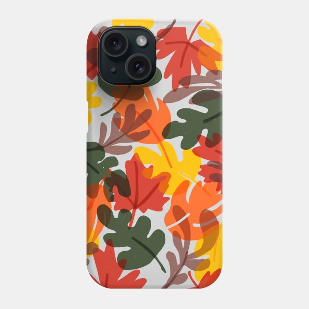 Autumn Pattern | Fallen Leaves colors Phone Case by covostudio