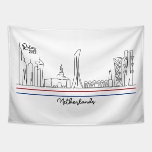 Doha Skyline - Qatar 2022 - Netherlands Tapestry