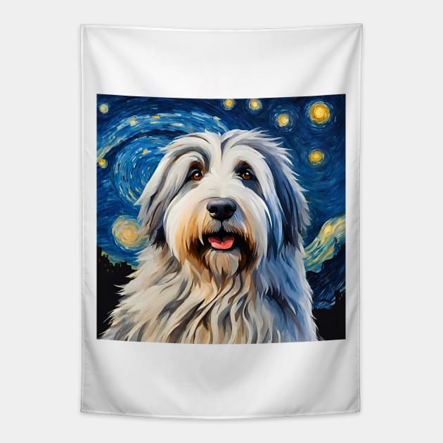 Polish Lowland Sheepdoggy Night Tapestry by Doodle and Things
