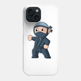 vector illustration design of a cute cartoon ninja wearing a mask Phone Case