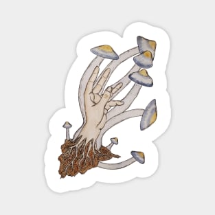 Hand with Mushrooms Magnet