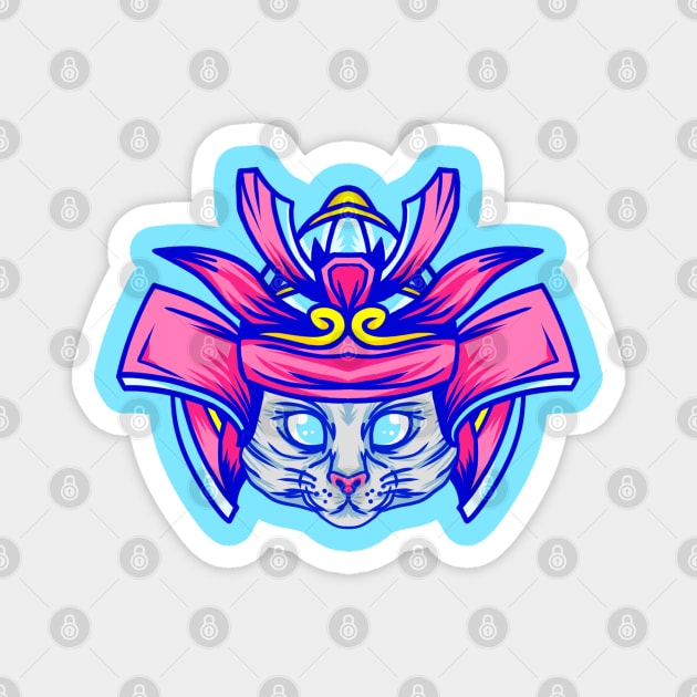 Samurai Cat Magnet by Illustrasikuu