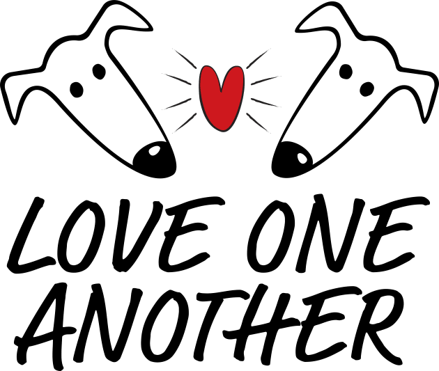 Two Greyhounds Love One Another Kids T-Shirt by Houndie Love