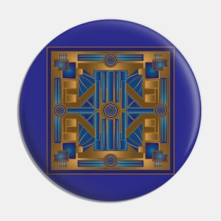 Art Deco Blue Tile Pin