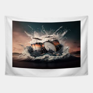 Drummer ArtWork With Water Splashing Tapestry