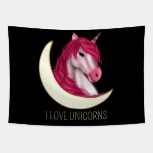 Pink unicorn birthday girl Tapestry