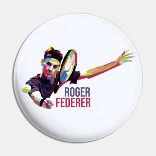 Roger Federer Pop Art Pin