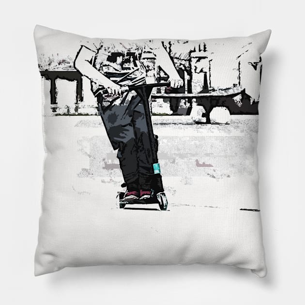 Scooting for Fun - Scooter Boy Pillow by Highseller
