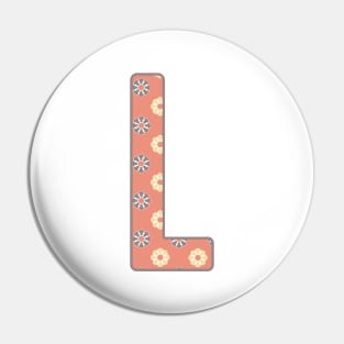 MONOGRAM LETTER L PINK FLORAL TYPOGRAPHY DESIGN Pin