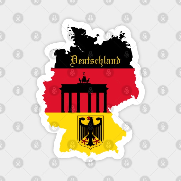 Germany flag & map Magnet by Travellers